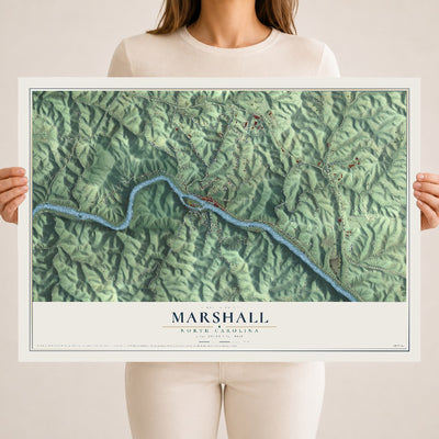 Map of Marshall, North Carolina, 18 x 24 inch unframed archival matte print