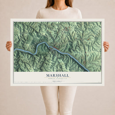 Map of Marshall, North Carolina, 24 x 36 inch unframed archival matte print