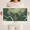 Map of Mesic, North Carolina, 12 x 18 inch unframed archival matte print
