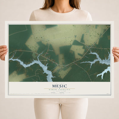 Map of Mesic, North Carolina, 18 x 24 inch unframed archival matte print