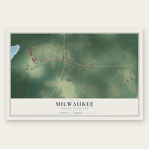 Milwaukee, North Carolina map print, the full design