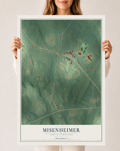 Map of Misenheimer, North Carolina, 24 x 36 inch unframed archival matte print