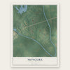 Moncure, North Carolina map print, the full design