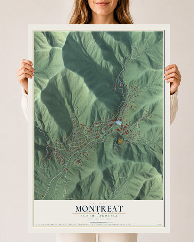 Map of Montreat, North Carolina, 24 x 36 inch unframed archival matte print