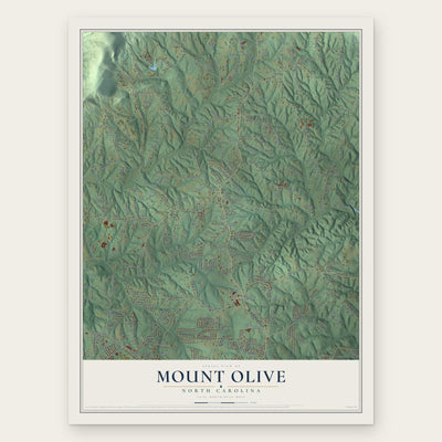 Mount Olive, Stokes County, North Carolina map print, the full design