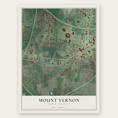 Mount Vernon, North Carolina map print, the full design