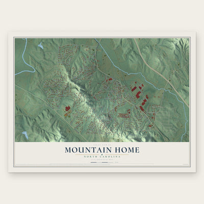 Mountain Home, North Carolina map print, the full design