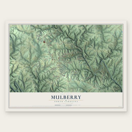 Mulberry, North Carolina map print, the full design