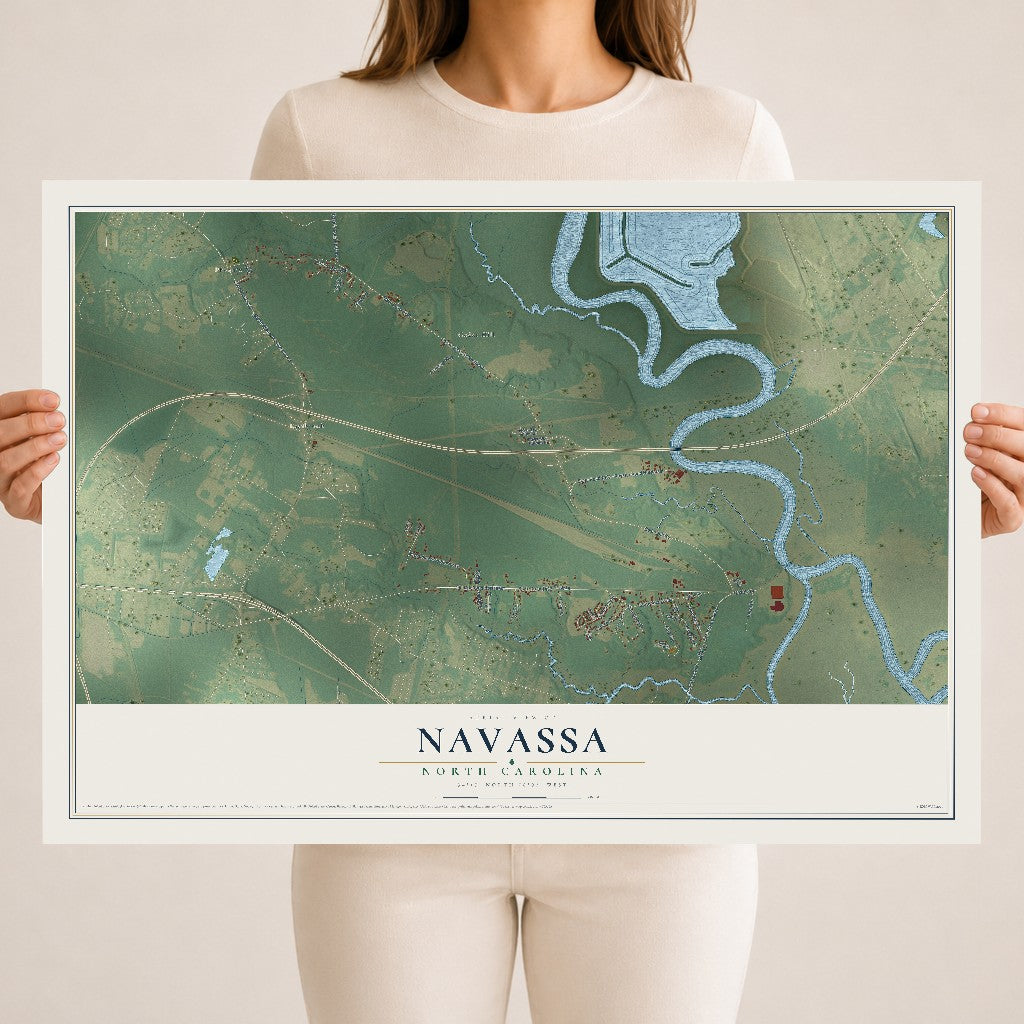Map of Navassa, North Carolina, 18 x 24 inch unframed archival matte print