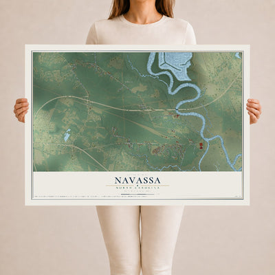Map of Navassa, North Carolina, 24 x 36 inch unframed archival matte print