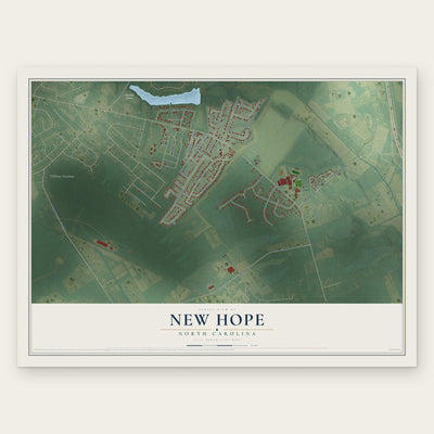 New Hope, North Carolina map print, the full design