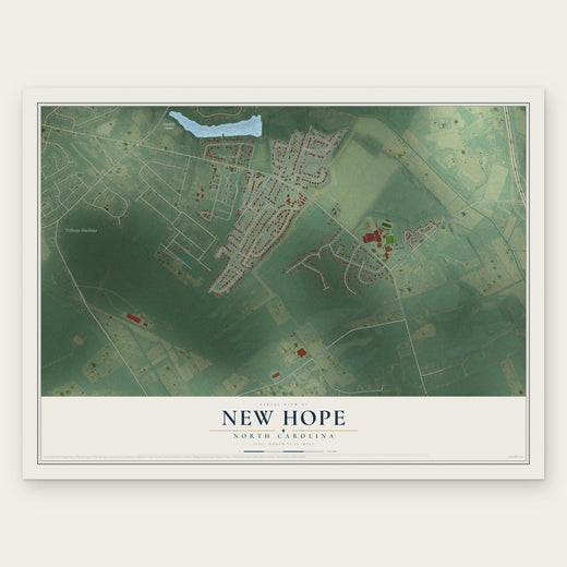 New Hope, North Carolina map print, the full design