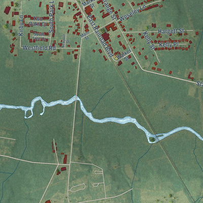 Second close-up of the map of Newport, North Carolina print showing more streets and buildings