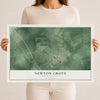 Map of Newton Grove, North Carolina, 12 x 18 inch unframed archival matte print