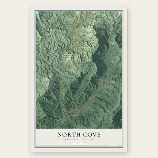 North Cove, North Carolina map print, the full design