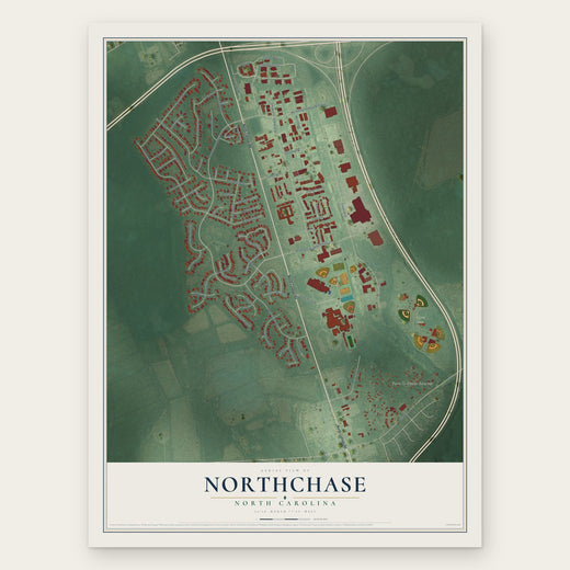 Northchase, North Carolina map print, the full design