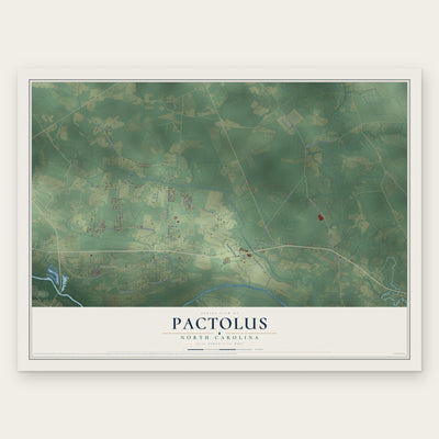Pactolus, North Carolina map print, the full design
