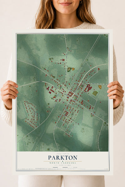 Map of Parkton, North Carolina, 18 x 24 inch unframed archival matte print