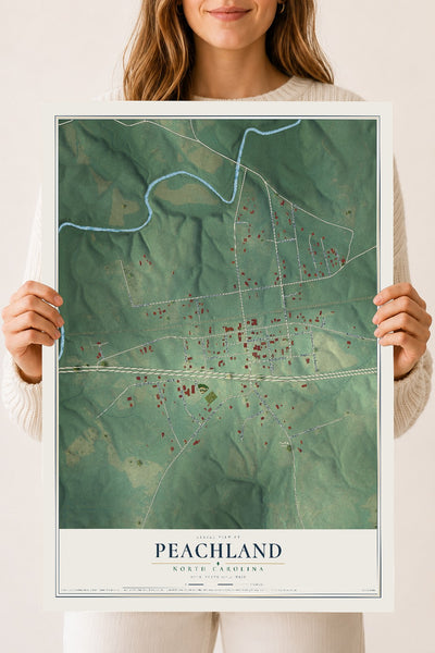 Map of Peachland, North Carolina, 18 x 24 inch unframed archival matte print
