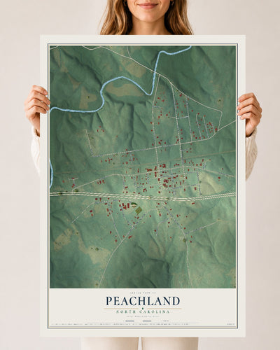 Map of Peachland, North Carolina, 24 x 36 inch unframed archival matte print
