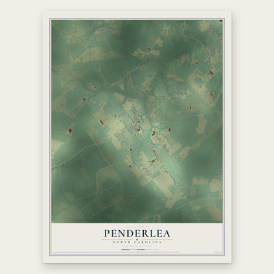 Penderlea, North Carolina map print, the full design