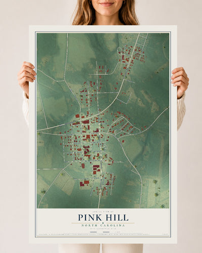Map of Pink Hill, North Carolina, 24 x 36 inch unframed archival matte print