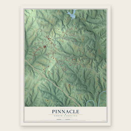 Pinnacle, North Carolina map print, the full design