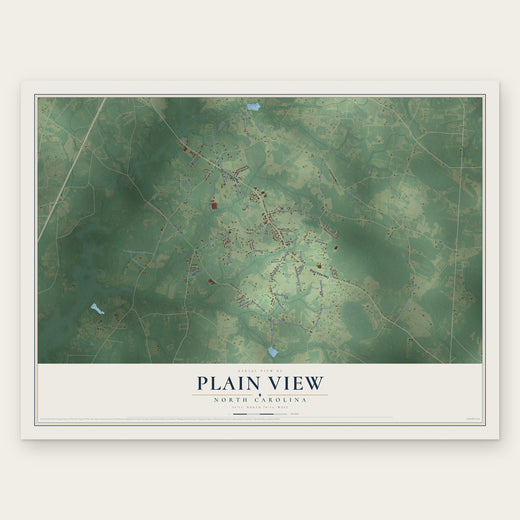 Plain View, North Carolina map print, the full design