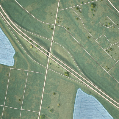 Close-up of the map of Princeville, North Carolina print showing street and building detail