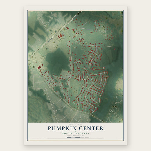 Pumpkin Center, North Carolina map print, the full design