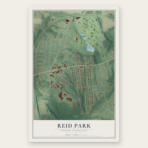 Reid Park, North Carolina map print, the full design