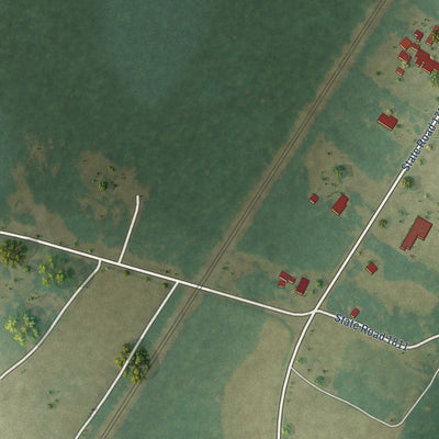 Second close-up of the map of Rennert, North Carolina print showing more streets and buildings