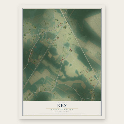 Rex, North Carolina map print, the full design
