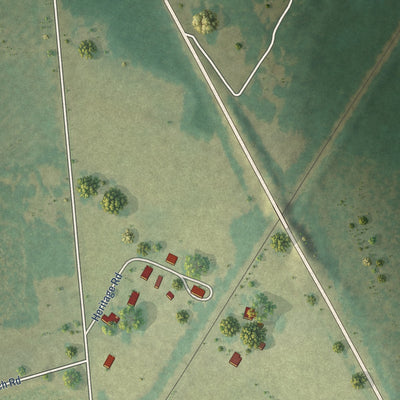 Close-up of the map of Rex, North Carolina print showing street and building detail