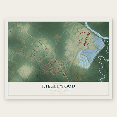 Riegelwood, North Carolina map print, the full design