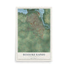 Map of Roanoke Rapids, North Carolina, 12 x 18 inch unframed archival matte print