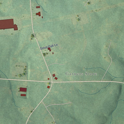 Second close-up of the map of Robbins, North Carolina print showing more streets and buildings