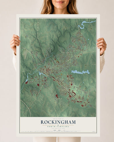Map of Rockingham, North Carolina, 24 x 36 inch unframed archival matte print