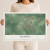 Map of Rockwell, North Carolina, 12 x 18 inch unframed archival matte print