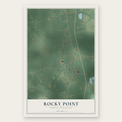 Rocky Point, North Carolina map print, the full design