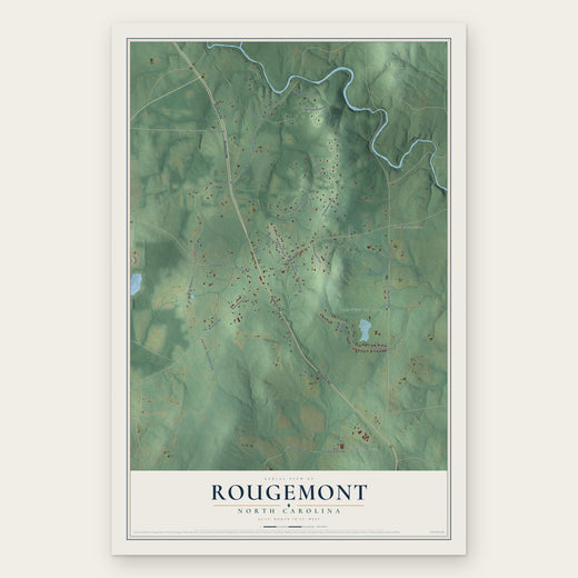 Rougemont, North Carolina map print, the full design