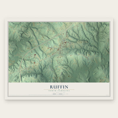 Ruffin, North Carolina map print, the full design