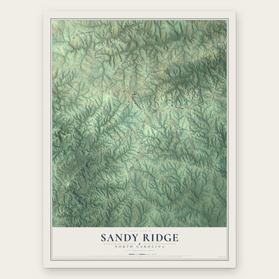 Sandy Ridge, North Carolina map print, the full design