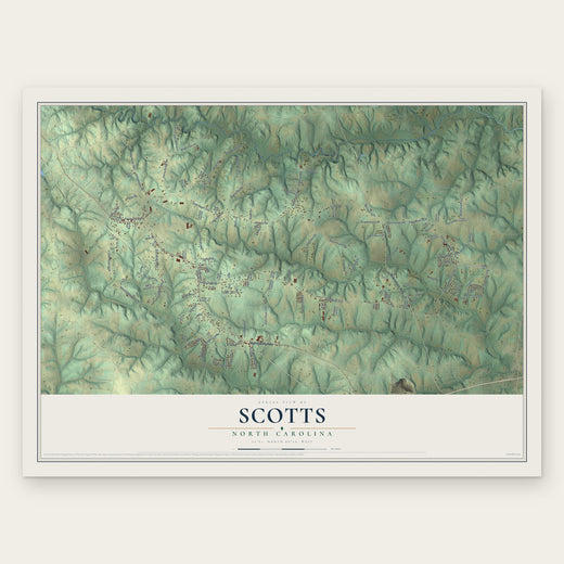 Scotts, North Carolina map print, the full design