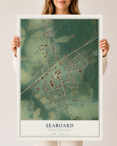 Map of Seaboard, North Carolina, 24 x 36 inch unframed archival matte print