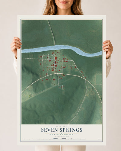Map of Seven Springs, North Carolina, 24 x 36 inch unframed archival matte print