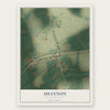 Shannon, North Carolina map print, the full design