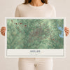 Map of Shelby, North Carolina, 12 x 18 inch unframed archival matte print