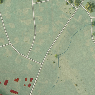 Second close-up of the map of Simpson, North Carolina print showing more streets and buildings