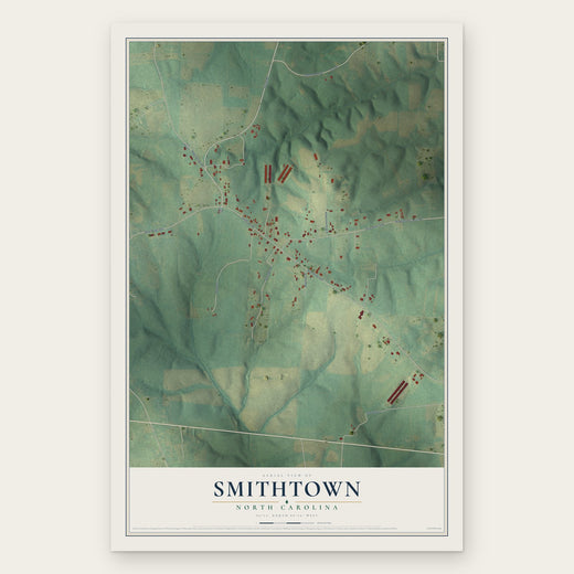 Smithtown, North Carolina map print, the full design